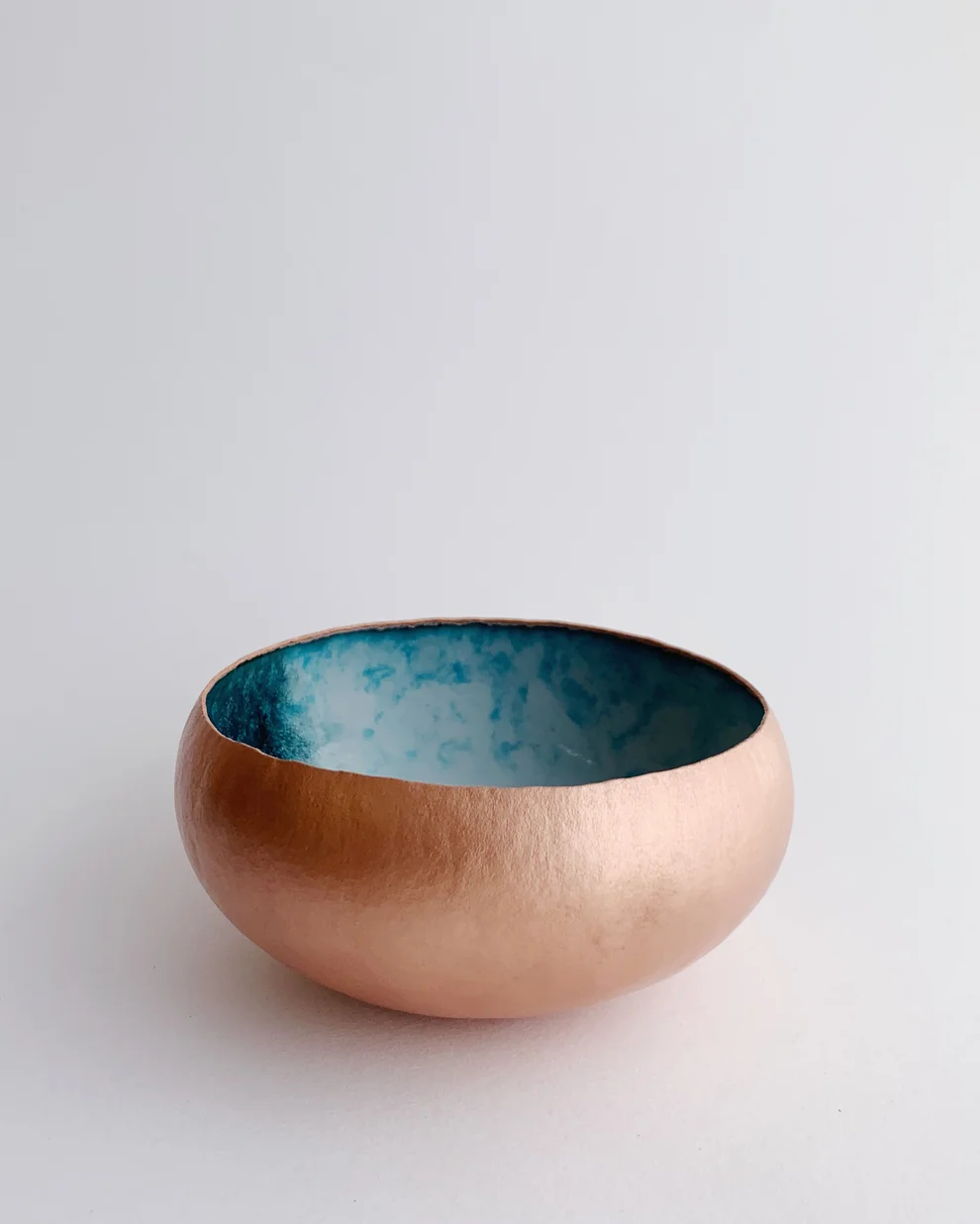 Large Copper and Enamel Bowls